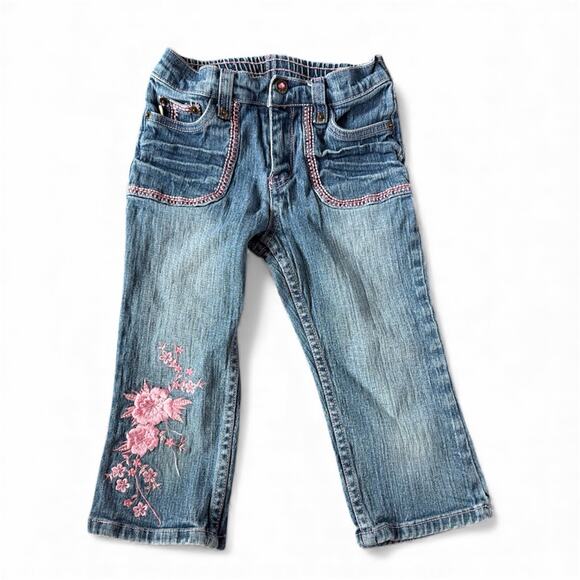 BONGO Other - Y2K Girls Bongo Pink Flower Embroidered Jeans